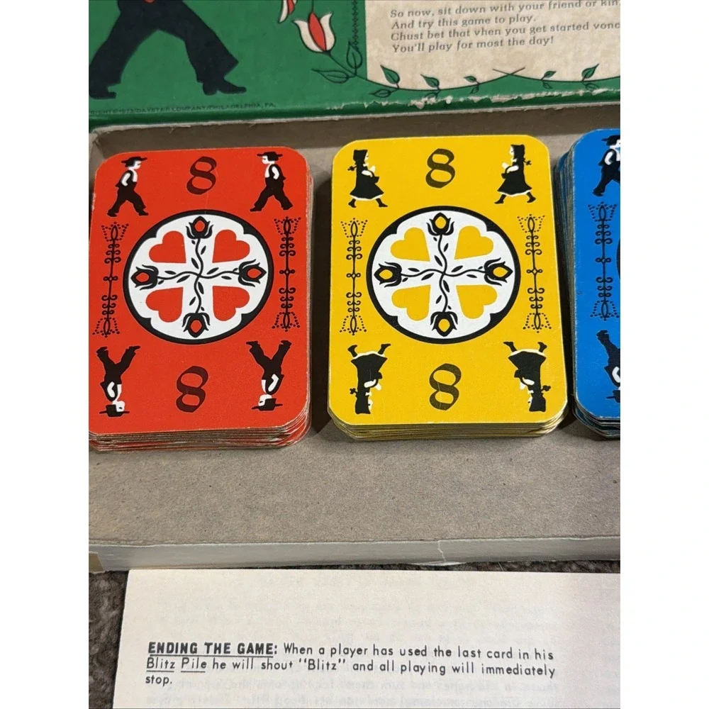 Vintage 1968 Dutch Blitz Card Game Daystar Co Complete 4 decks PA Dutch